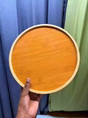 Elegant Round Bamboo Serving Tray with Transparent Acrylic Lid 🌿✨