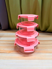 Premium 4 Pcs Round Shape Oven Proof Glass Food Container Set 🥘🫙
