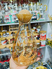 Elegant Borosilicate Glass Decanter with Natural Cork Lid – Stylish, Heat-Resistant & Perfect for Everyday Serving! 🍹🍊🌻
