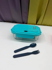 Premium Borosilicate Glass Lunch Box with Airtight Cutlery Lid – Smart, Stylish & Convenient! ✨🍱