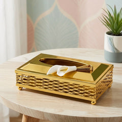 GOLDEN STAINLESS STEEL TISSUE HOLDER