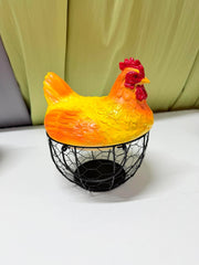 Premium Chicken-Shaped Egg Storage Basket – Heavy Quality & Unique Kitchen Organizer 🥚🧺🐔✨