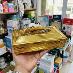 GOLDEN STAINLESS STEEL TISSUE HOLDER