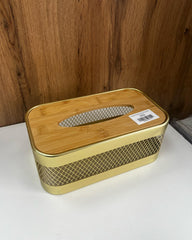 ELEGANT METAL AND WOODEN TISSUE BOX đŋđ¤