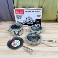 Life Chef 7 Pcs Honeycomb Cookware Set ✨