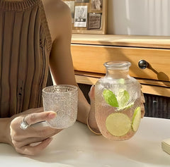 ELEGANT GLASS BEDSIDE WATER CARAFE SET – BEAUTY MEETS EVERYDAY COMFORT! ✨