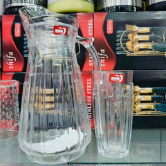 QING PING GOU Glass Jug with 6 Glasses ✨