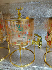 GOLDEN FLORAL GLASS JUICE & WATER DISPENSER đ¸â¨