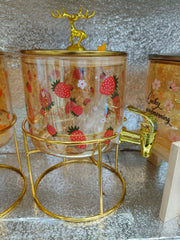 GOLDEN FLORAL GLASS JUICE & WATER DISPENSER đ¸â¨