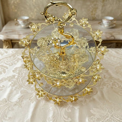 LUXURY 2-TIER GOLDEN GLASS CAKE & DESSERT STAND ✨✨