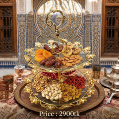 LUXURY 2-TIER GOLDEN GLASS CAKE & DESSERT STAND ✨✨