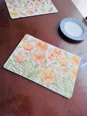 ELEGANT FLOWER PRINT TABLE MAT SET – 6 PCS 🌸