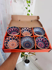 TURKISH TRADITIONAL PRINTED CERAMIC BOWL SET