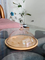 Elegant Cake Dome with Acrylic Lid & Bamboo Tray – 11 Inches