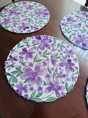 ROUND FLORAL PRINT TABLE MAT SET – 6 PCS 🌸