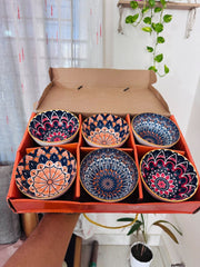 TURKISH TRADITIONAL PRINTED CERAMIC BOWL SET