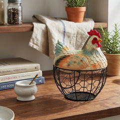 Premium Chicken-Shaped Egg Storage Basket – Heavy Quality & Unique Kitchen Organizer 🥚🧺🐔✨