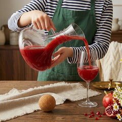 CURVED GLASS DECANTER WITH CORK LID 1500ML