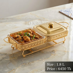 ✨🔥 LUXURY DOUBLE GLASS CHAFING DISH & BUFFET FOOD WARMER 🔥✨