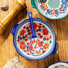 Floral Ceramic 8 Inch Bowls Large Round Oven Safe