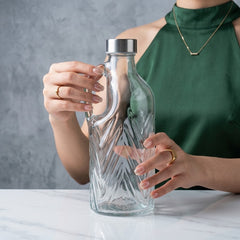 Elegant Transparent Glass Water & Juice Bottle – Stylish Serving for Every Home! 🥥🍾🤎