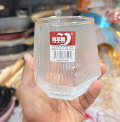 Diamond Shape Premium Clear Water Glass Cup Set 6Pc💎
