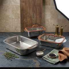 PREMIUM STAINLESS STEEL SERVING DISH SET – 3 PCS ✨🍽️