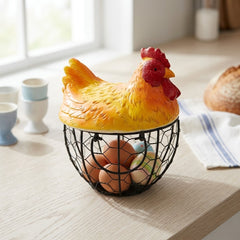 Premium Chicken-Shaped Egg Storage Basket – Heavy Quality & Unique Kitchen Organizer 🥚🧺🐔✨