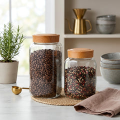 Premium Clear Glass Storage Jar 2Pc Set 1550ml + 2100ml🤍🏡