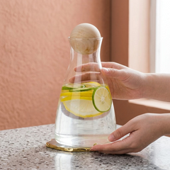 Premium Borosilicate Glass Decanter Jug with Natural Cork Lid 1700ml 🍶✨