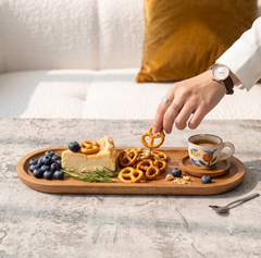 Slender Long Oval Bamboo Serving Tray Smooth Finish | Imported Quality | Elegant Design πΏβπ₯π§