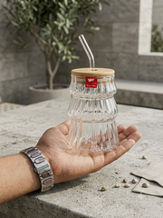 Chic Ribbed Glass Juice Pot β Every Sip Feels Like a Luxury Vacation β¨πΉ