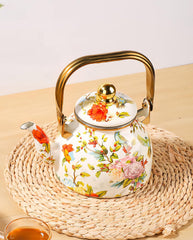 Vintage-Style Floral Enamel Tea Kettle โ Timeless Beauty for Every Tea Moment โ๐ธโจ