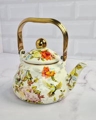 Vintage-Style Floral Enamel Tea Kettle โ Timeless Beauty for Every Tea Moment โ๐ธโจ