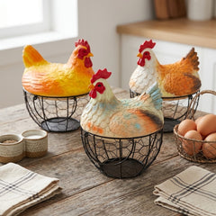 Premium Chicken-Shaped Egg Storage Basket – Heavy Quality & Unique Kitchen Organizer 🥚🧺🐔✨
