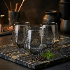 Luxury Black Diamond Hammer Glass Set – Make Every Sip Look Elegant & Every Table Look Premium! 🖤💎✨