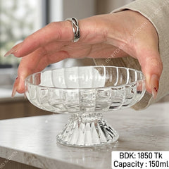 Curved Premium Clear Glass Goblet Bowl Set – 6pcs 🍓✨