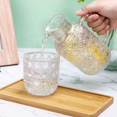 LUXURY GLASS WATER PITCHER WITH MATCHING TUMBLER – ELEGANCE IN EVERY SIP! ✨