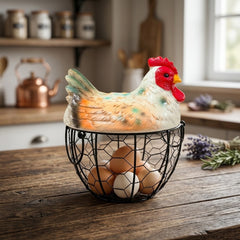 Premium Chicken-Shaped Egg Storage Basket – Heavy Quality & Unique Kitchen Organizer 🥚🧺🐔✨