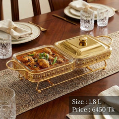 ✨🔥 LUXURY DOUBLE GLASS CHAFING DISH & BUFFET FOOD WARMER 🔥✨