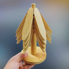 Tree Shape Bamboo Wooden Trivet Set – Aesthetic & Space-Saving! 🌿🌸 ✨