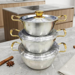Premium 3-Piece Steel Wok Pan (Korai) Set! 🥘✨