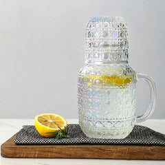 LUXURY GLASS WATER PITCHER WITH MATCHING TUMBLER – ELEGANCE IN EVERY SIP! ✨
