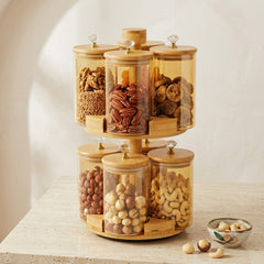 Organize Your Spices in Style with This Premium Rotating Spice Jar Set! 🥫🌾✨