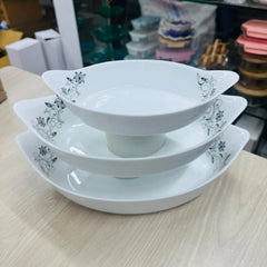 3pcs Pyrex Opal Glass Ovenproof Serving Dish