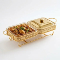✨🔥 LUXURY DOUBLE GLASS CHAFING DISH & BUFFET FOOD WARMER 🔥✨