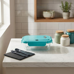 Premium Borosilicate Glass Lunch Box with Airtight Cutlery Lid – Smart, Stylish & Convenient! ✨🍱