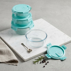Premium 4 Pcs Round Shape Oven Proof Glass Food Container Set 🥘🫙