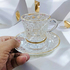 Turkish Style Premium Tea Cup Set – Elegant Golden Rim Design ✨☕