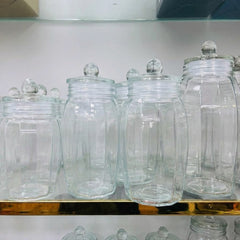 PREMIUM TRANSPARENT GLASS STORAGE JAR WITH AIRTIGHT LID
